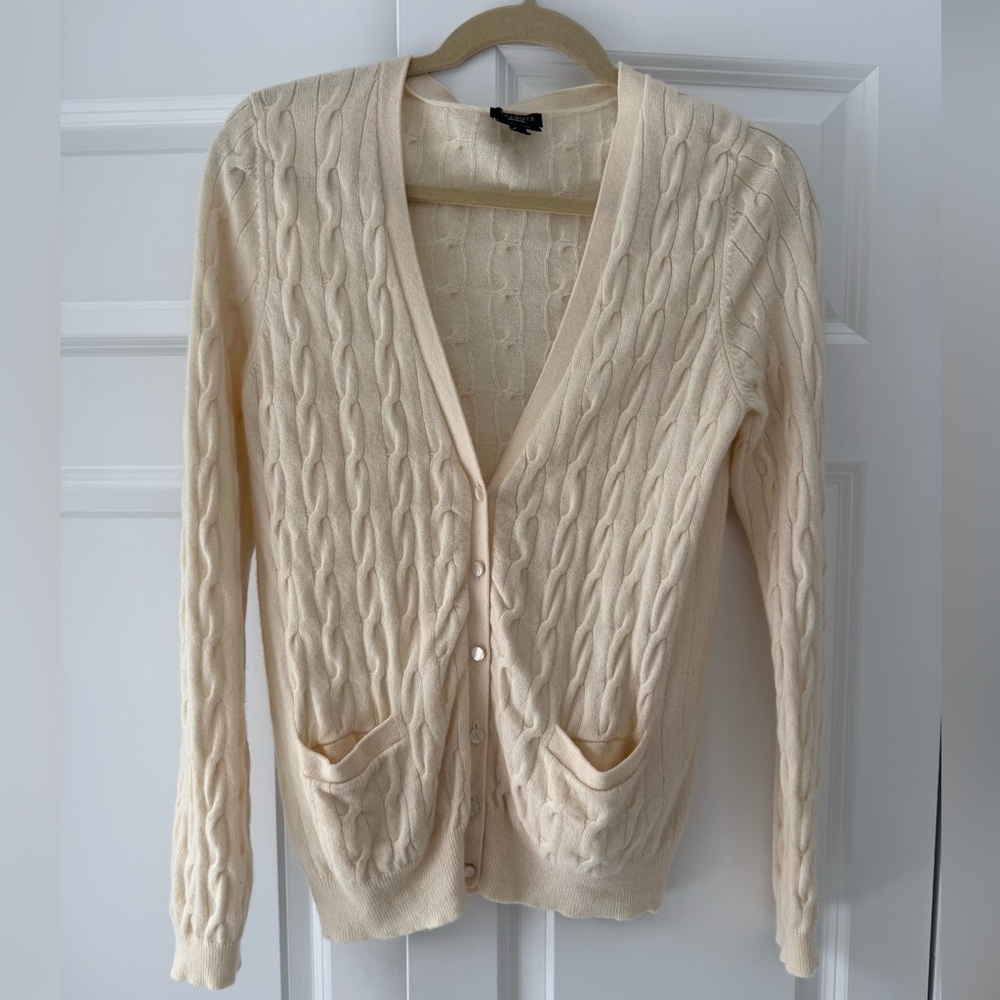Talbots Ivory Cable Knit Cardigan